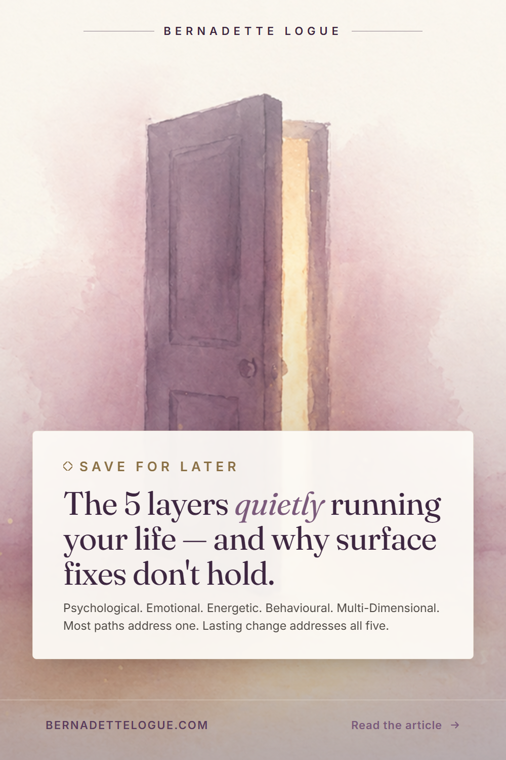 The 5 layers quietly running your life — and why surface fixes don’t hold. The 5 layers quietly running your life — and why surface fixes don’t hold.